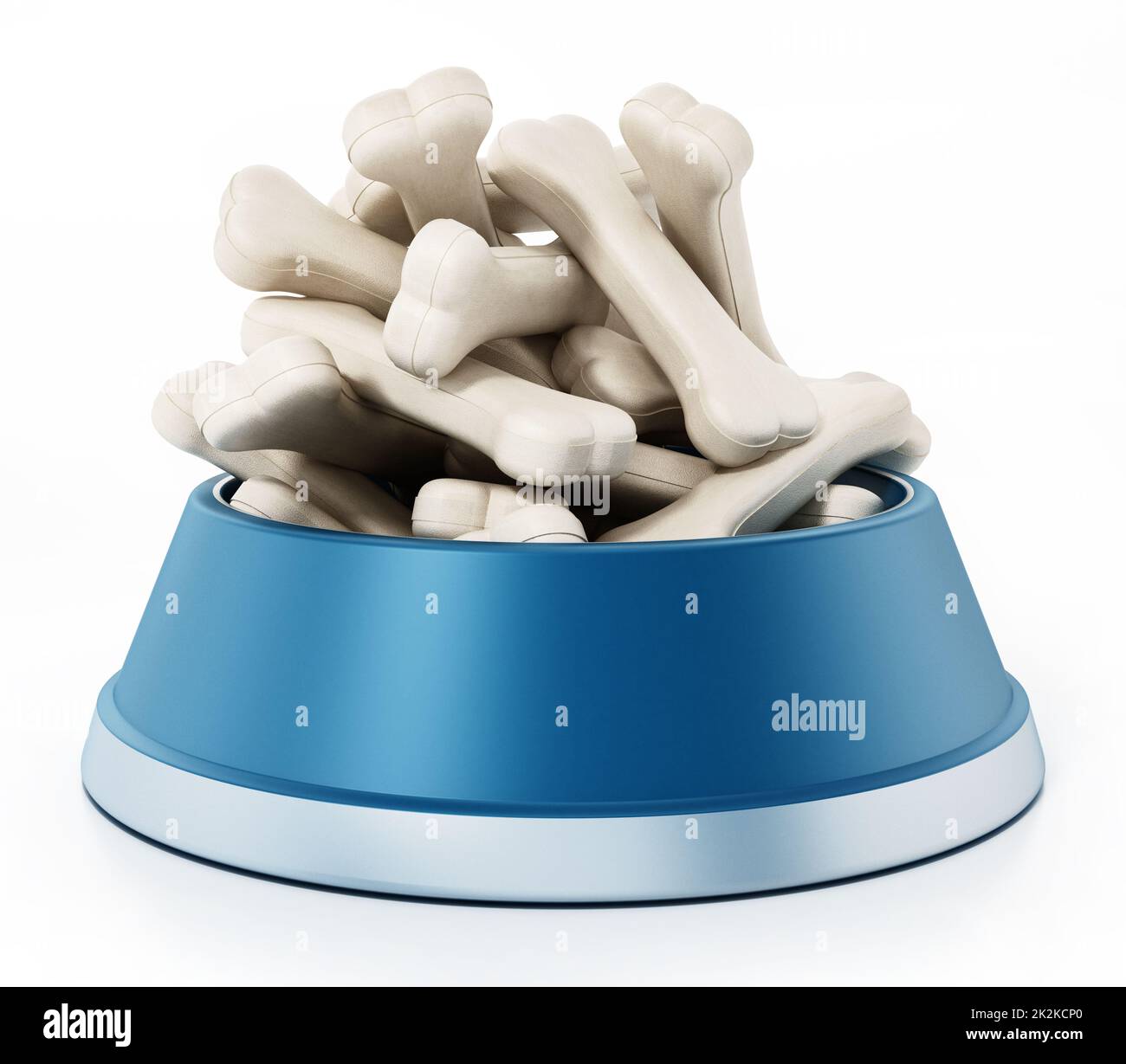 Dog food plate full of bones isolated on white background. 3D illustration Stock Photo Alamy