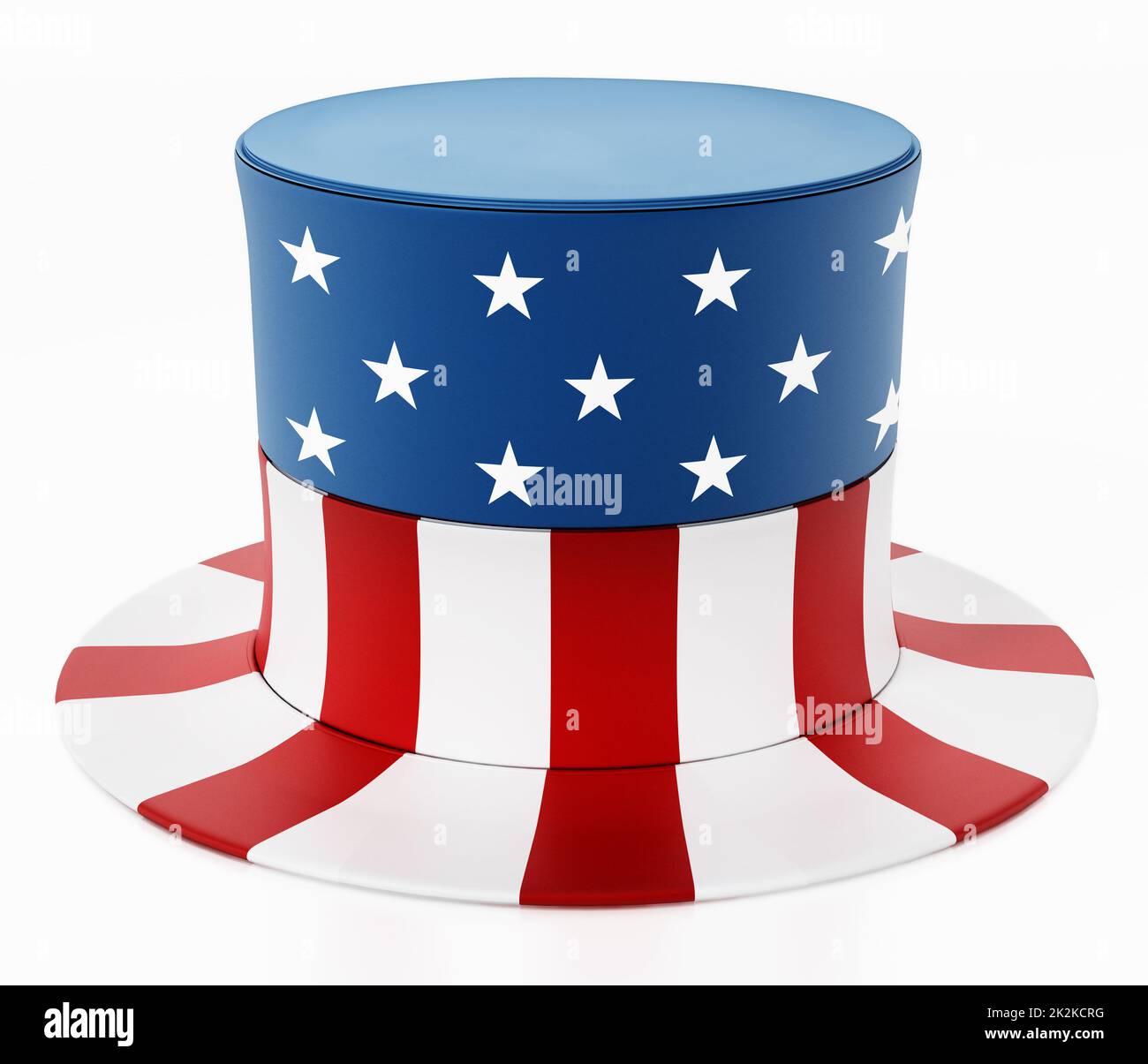 American flag textured hat isolated on white background. 3D illustration Stock Photo