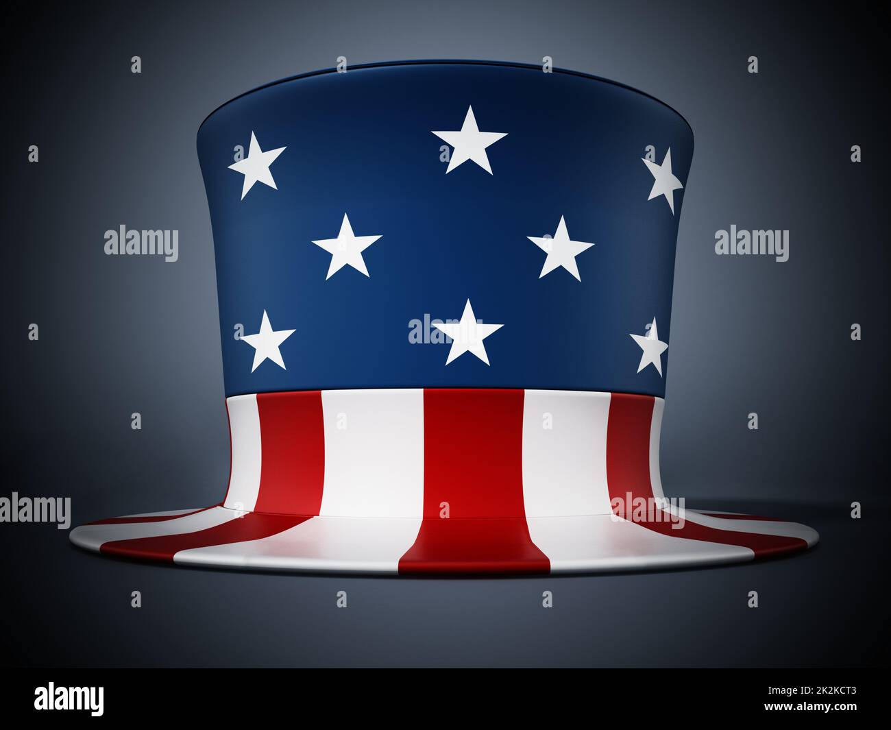 American flag textured hat isolated on dark background. 3D illustration Stock Photo