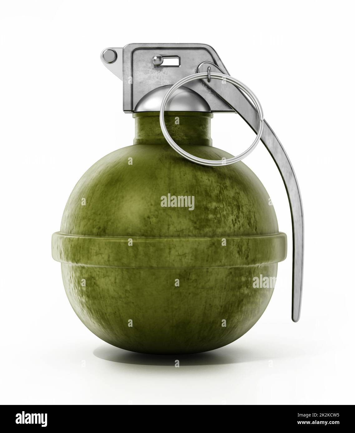 Hand grenade isolated on white background. 3D illustration Stock Photo ...
