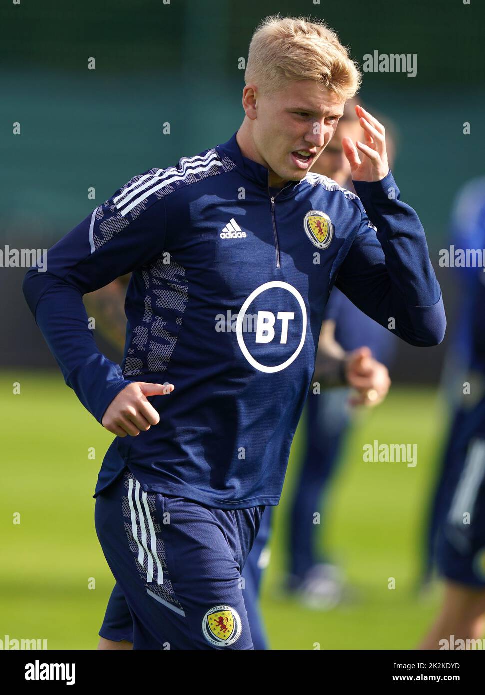 Scotland's Josh Doig during a training session at Oriam, Edinburgh. Picture date: Friday September 23, 2022. Stock Photo