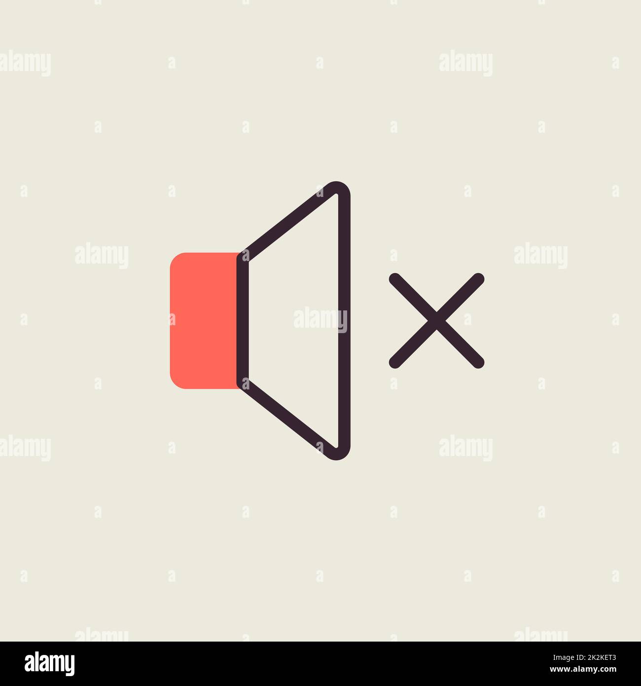 Sound on off vector icon. Volume. Mute button Stock Photo