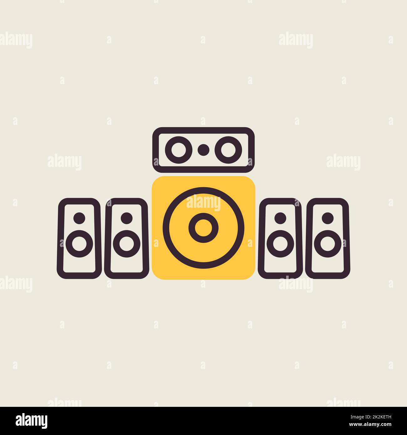 5.1 surround sound system vector icon Stock Photo Alamy