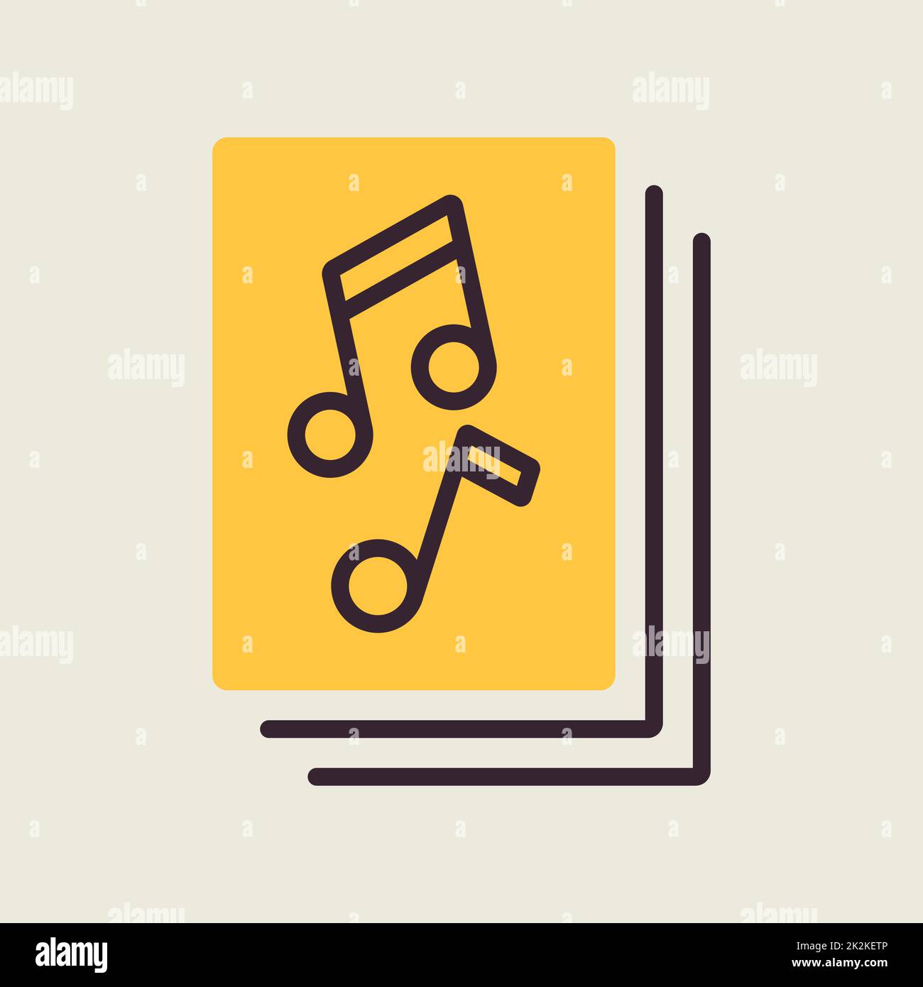 Music book with musical notes vector icon Stock Photo - Alamy