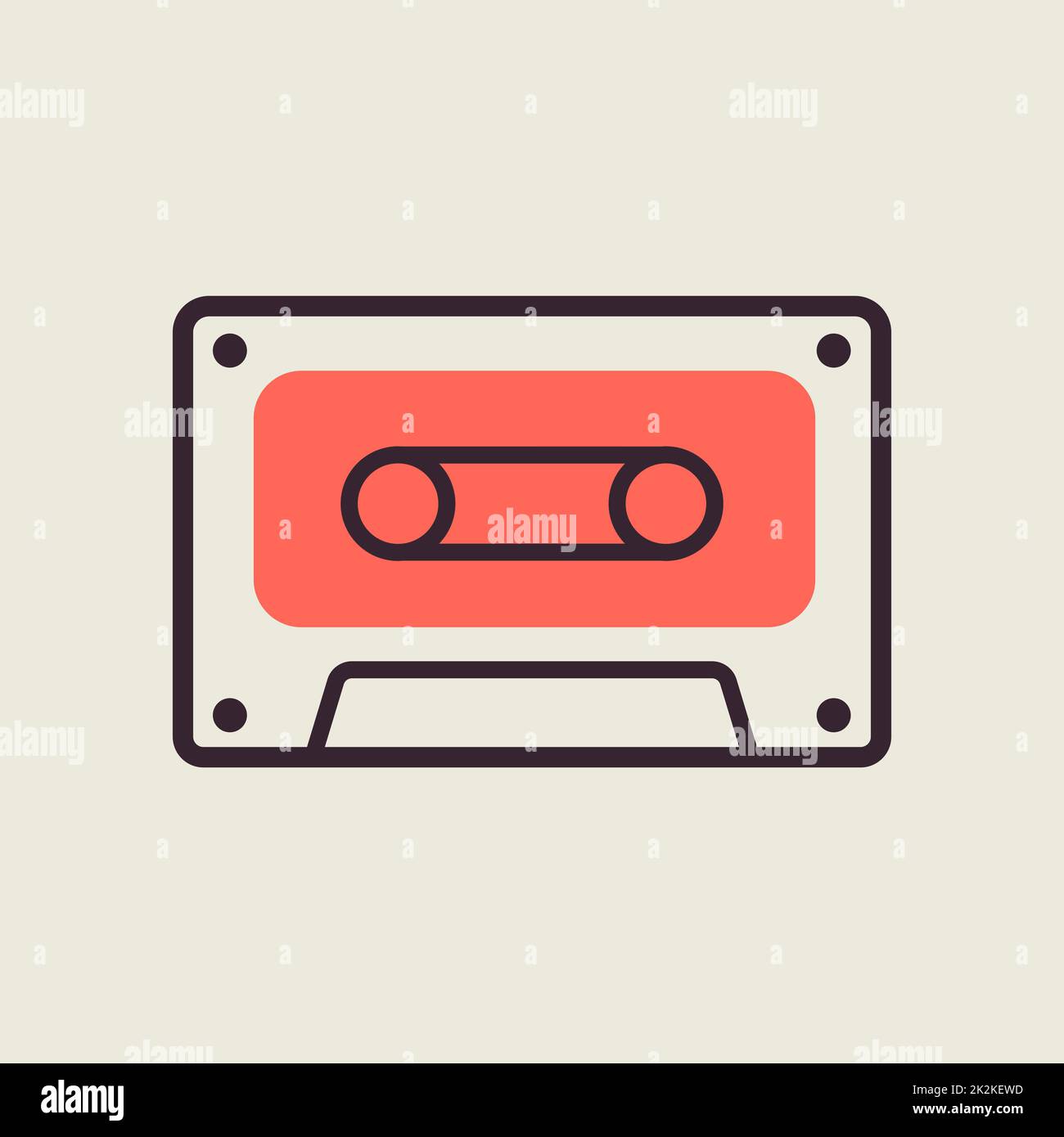 Audio cassette tape vector icon Stock Photo - Alamy