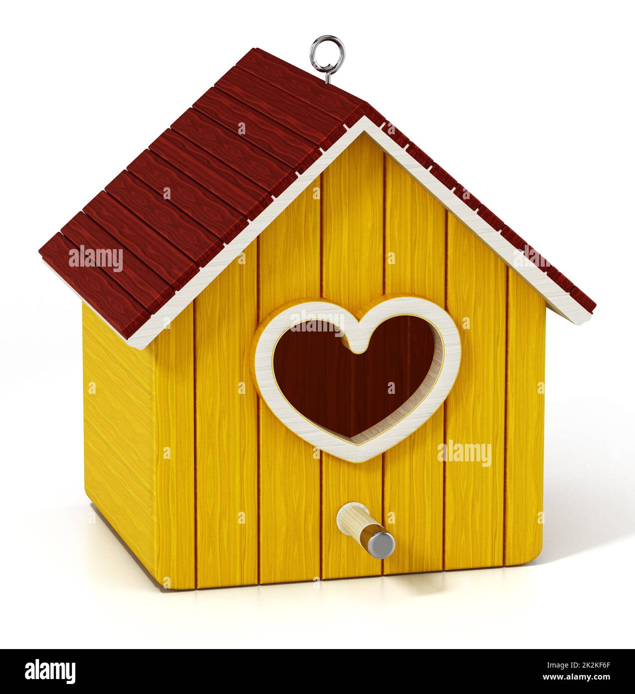 Bird house with heart shaped door. 3D illustration Stock Photo Alamy