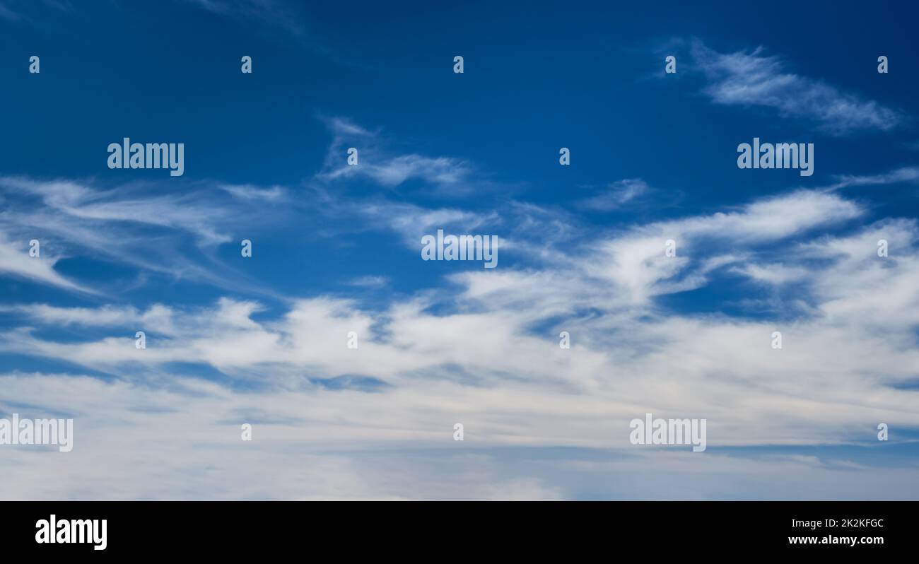 Blue clear sky with clouds Stock Photo