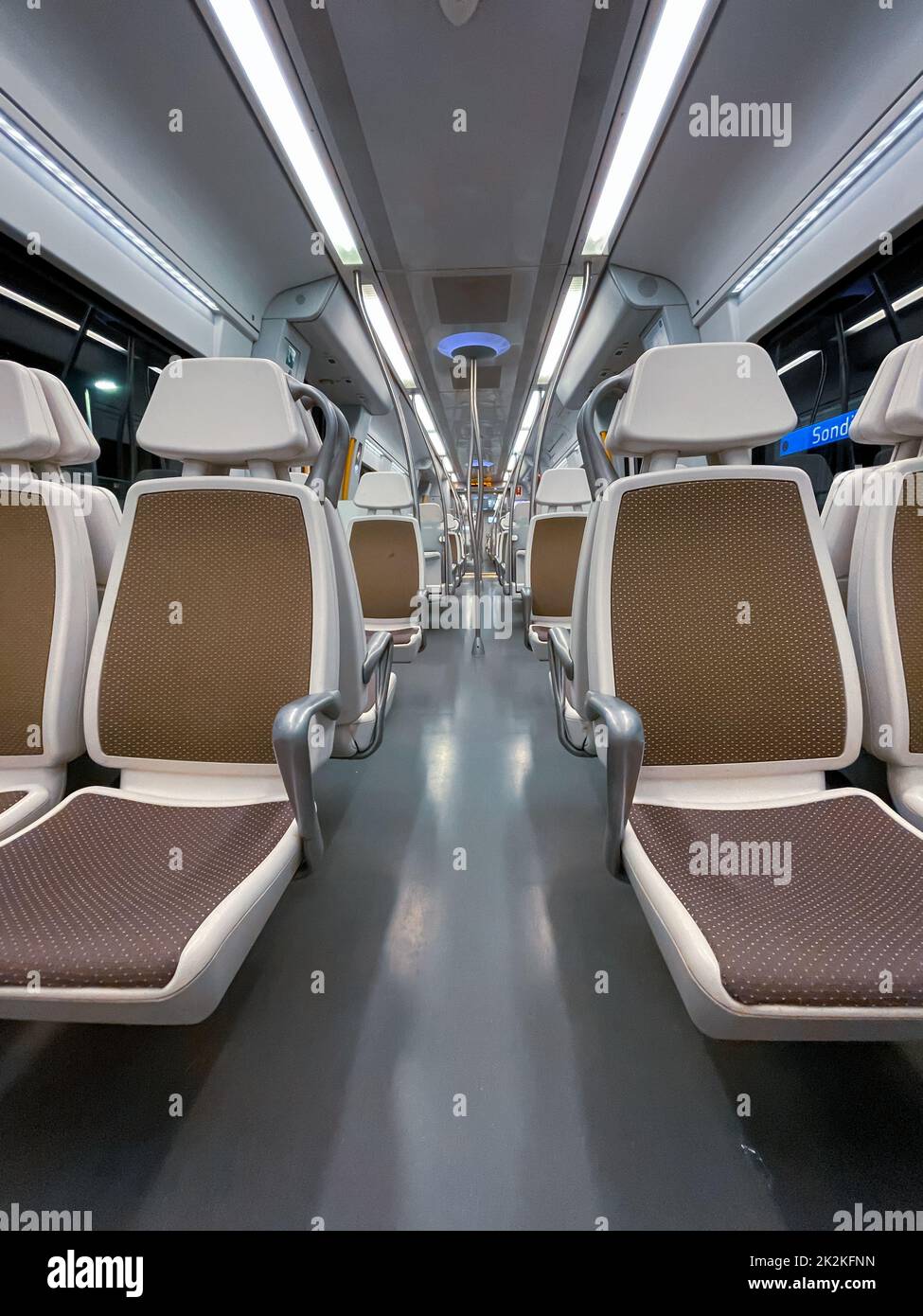 empty train car seats, train mode of transportation Stock Photo Alamy