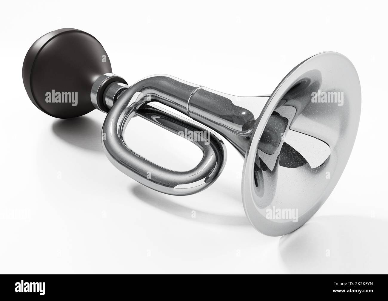 Retro bicycle horn isolated on white background. 3D illustration Stock