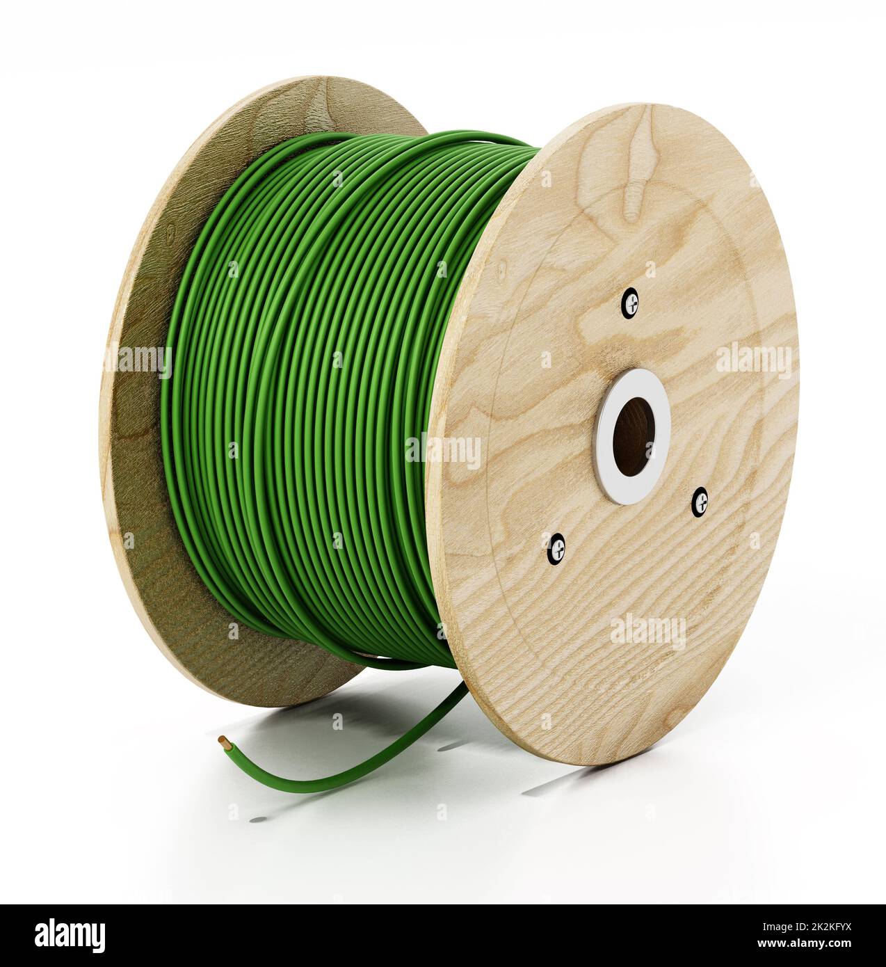 Electric cable spool isolated on white background. 3D illustration Stock Photo