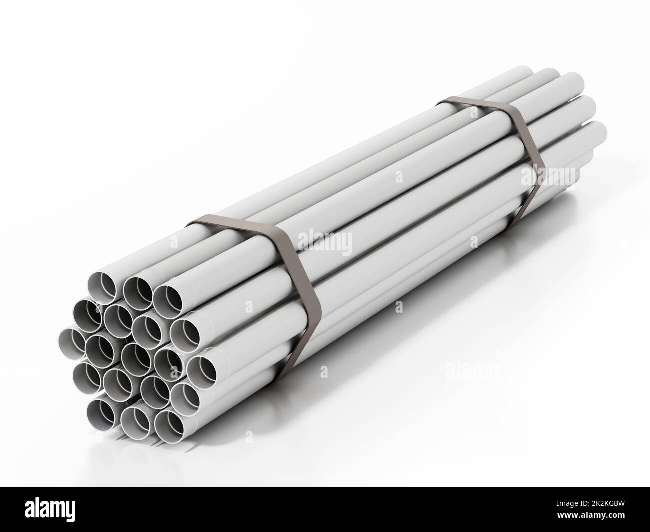 PVC water tubes isolated on white background. 3D illustration Stock
