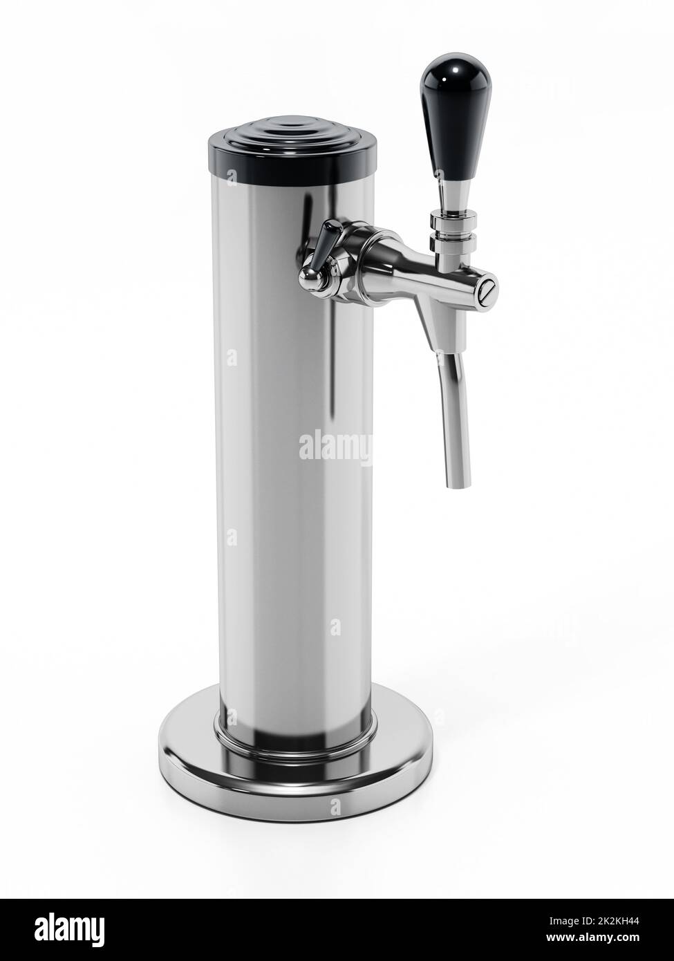 Beer tap isolated on white background. 3D illustration Stock Photo