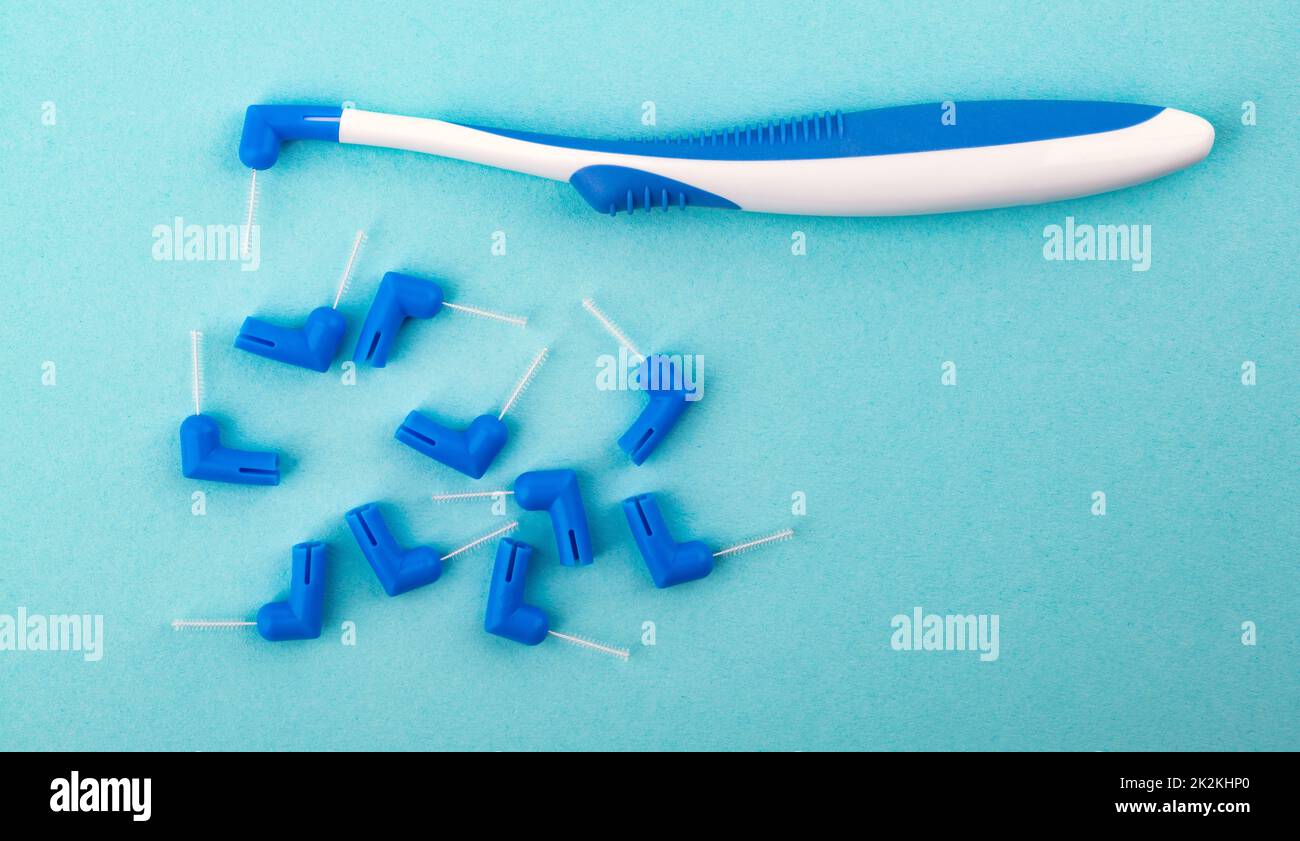 Dental Care with interdental brush Stock Photo Alamy