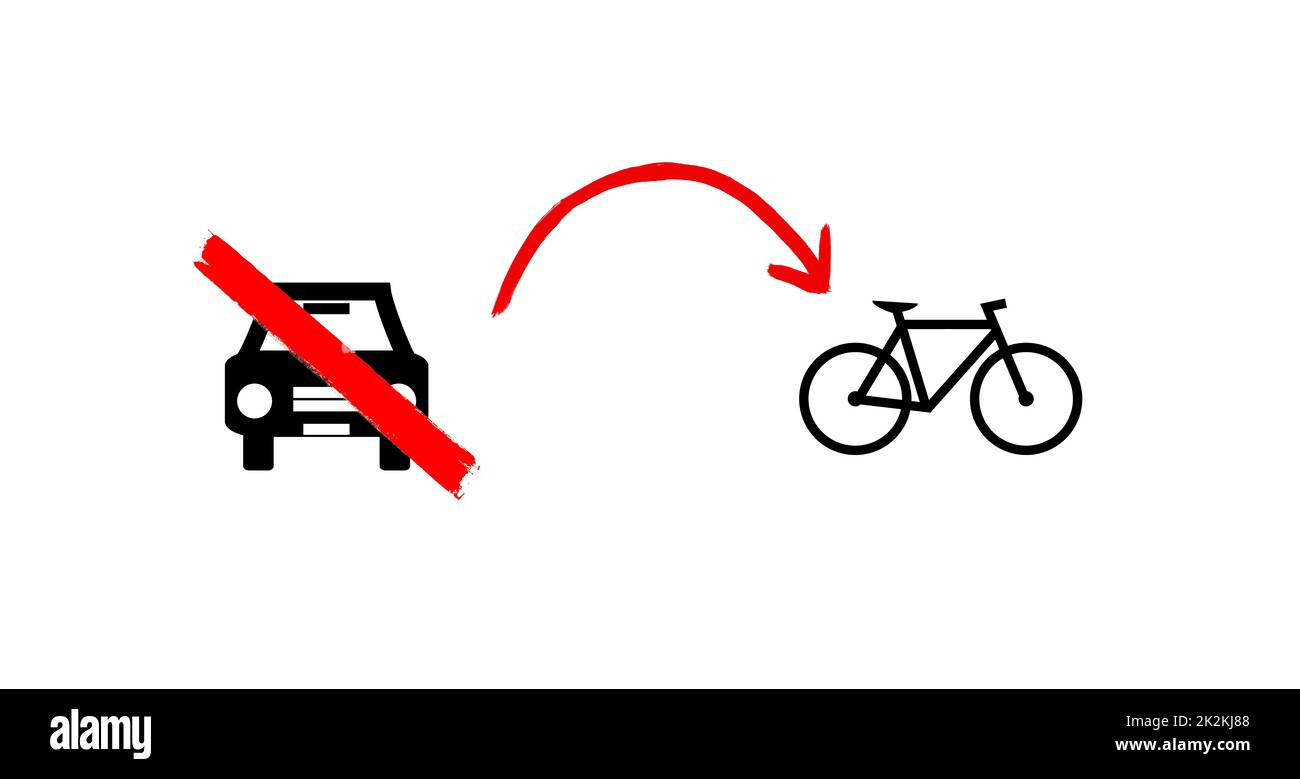 Car or Bike - Symbols and arrow Stock Photo - Alamy