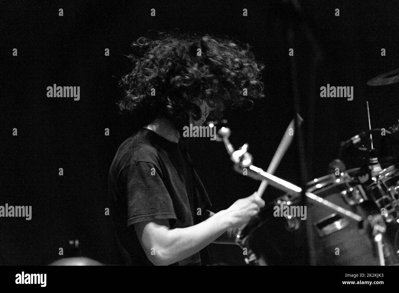 Young drummer boy live on stage Stock Photo Alamy
