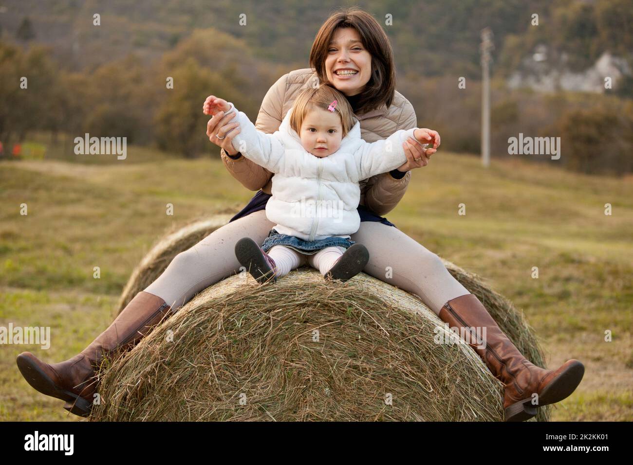 young beautiful mother with her little daughter Stock Photo