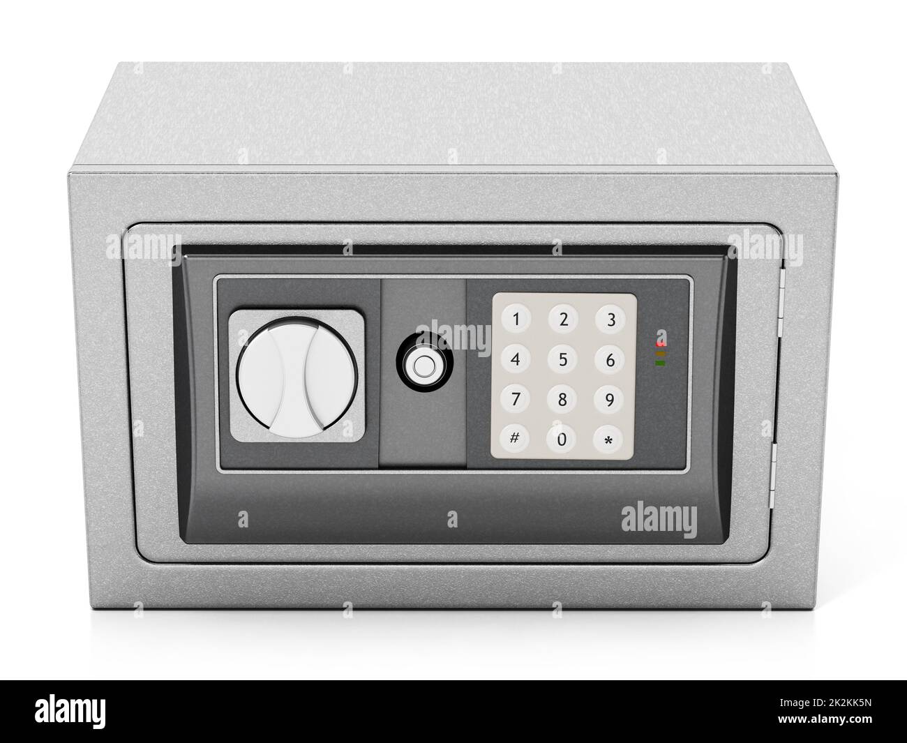 Steel safe isolated on white background. 3D illustration Stock Photo