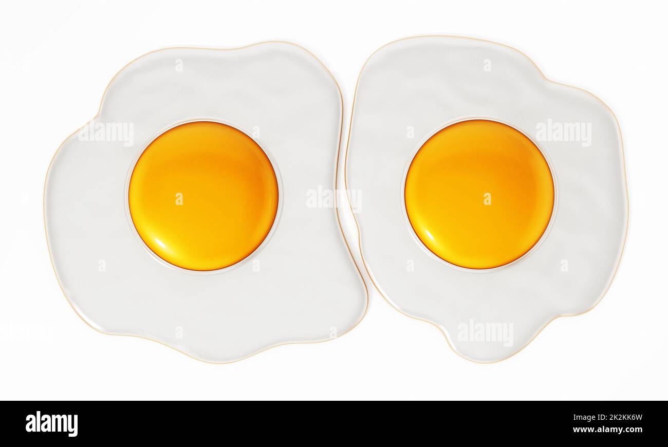 Fried egg on transparent background. png file Stock Photo