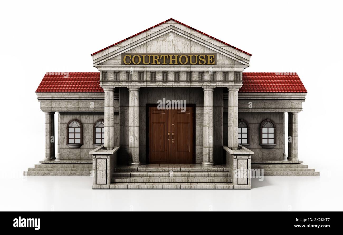 Courthouse isolated on white background. 3D illustration Stock Photo
