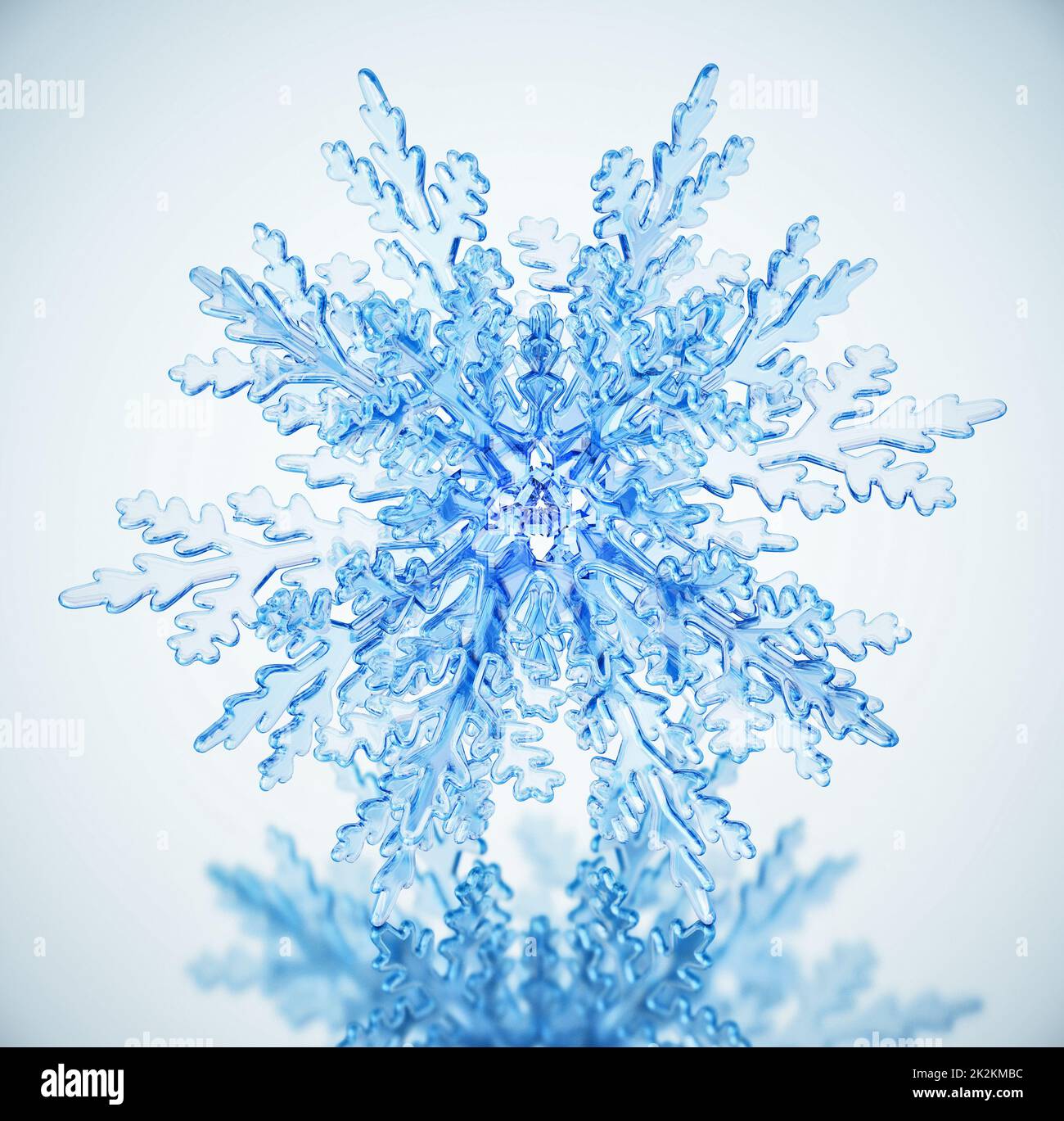 Snowflake isolated on white background. 3D illustration Stock Photo - Alamy