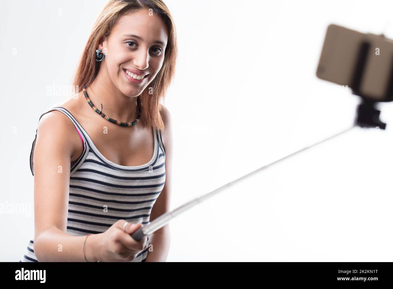 phone addicted girl having fun with her beloved smartphone Stock Photo ...
