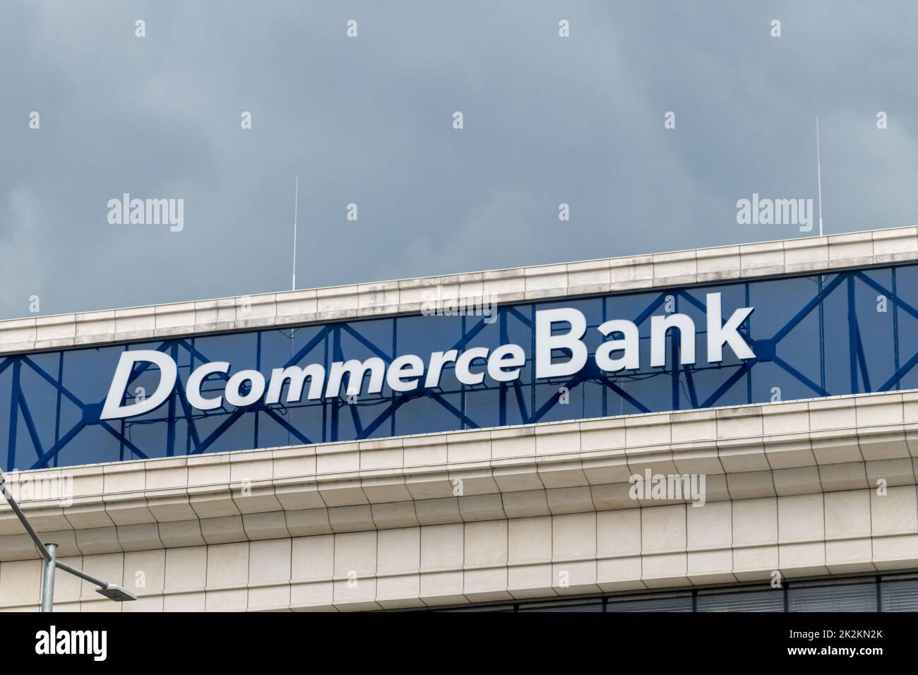 Sofia, Bulgaria - June 6, 2022: D Commerce Bank. Stock Photo