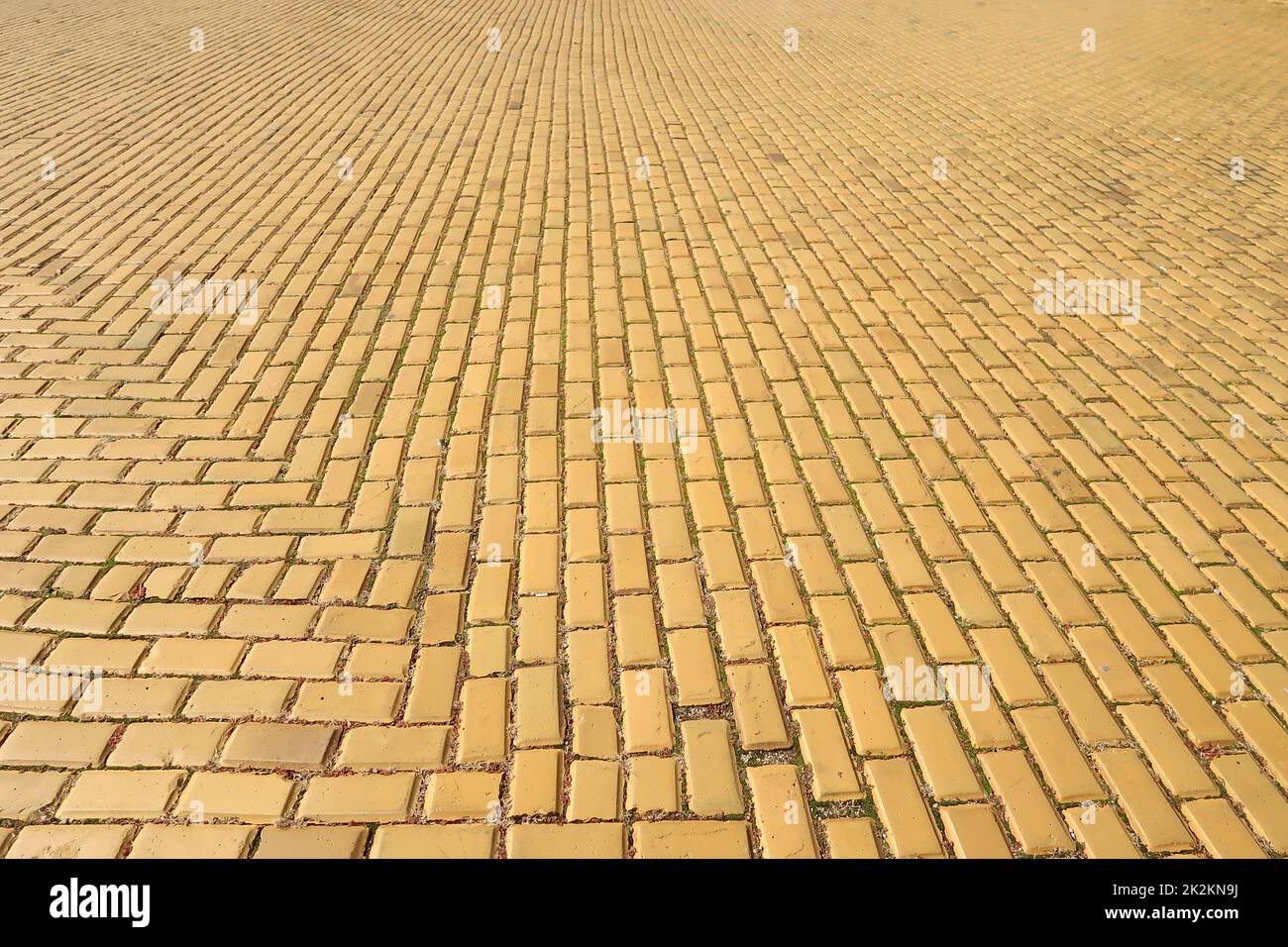 Famous yellow brick road, cobblestones of Sofia Stock Photo Alamy