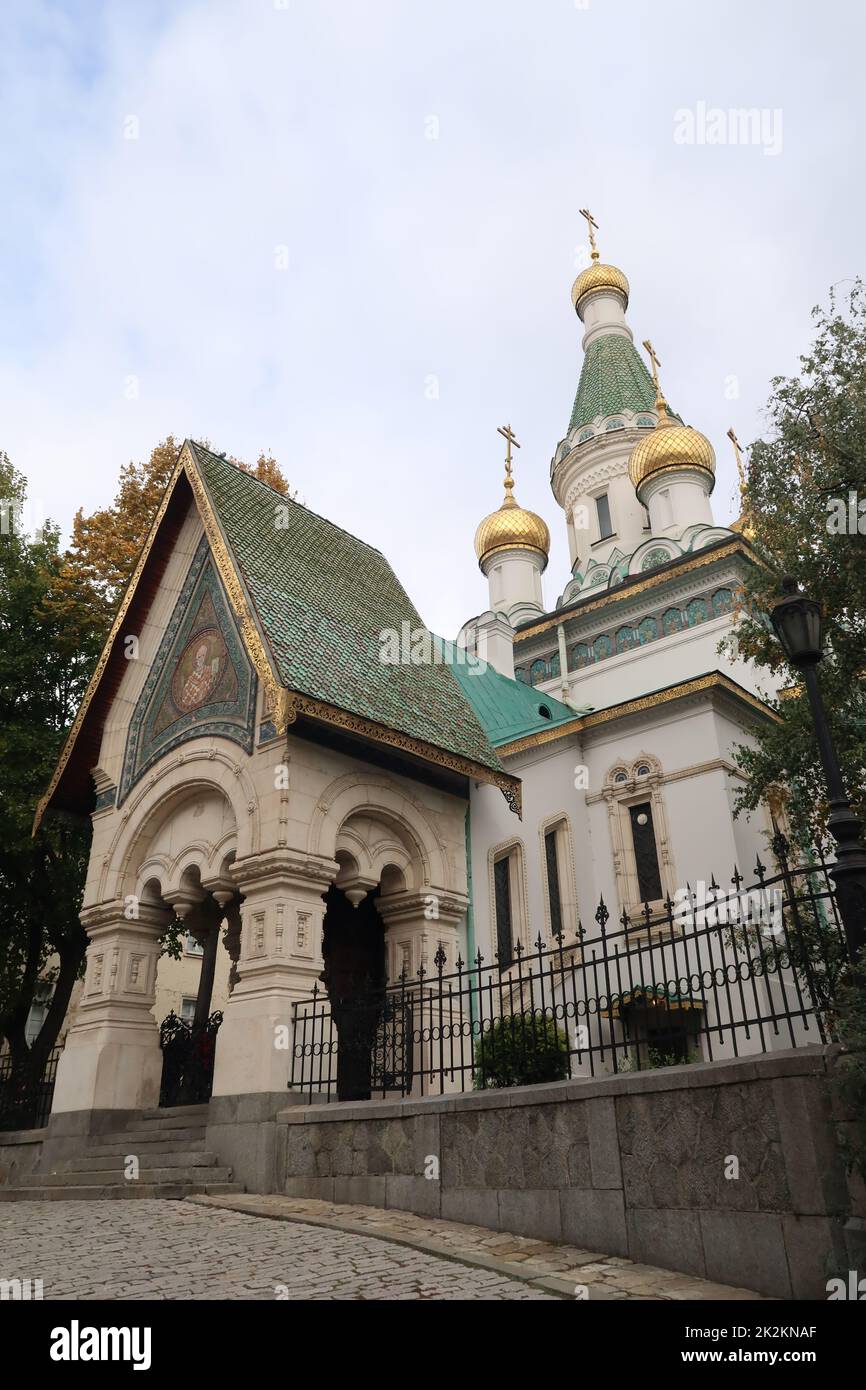 The Russian Church in Sofia, the Church of St. Nicholas the Miracle-Maker Stock Photo