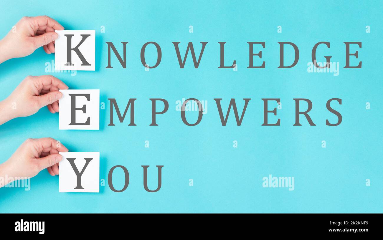 Knowledge empowers you, keep educating yourself, learning strategy to improve skills, personal development, education and business concept Stock Photo