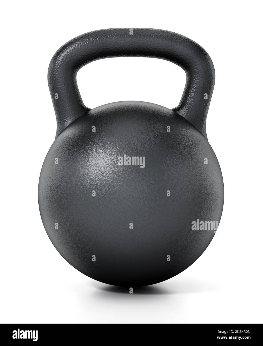 Black kettlebell isolated on white background. 3D illustration Stock