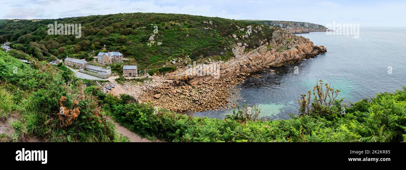 View from the top Penberthy Cornwall,Poldark location Cornwall Stock Photo