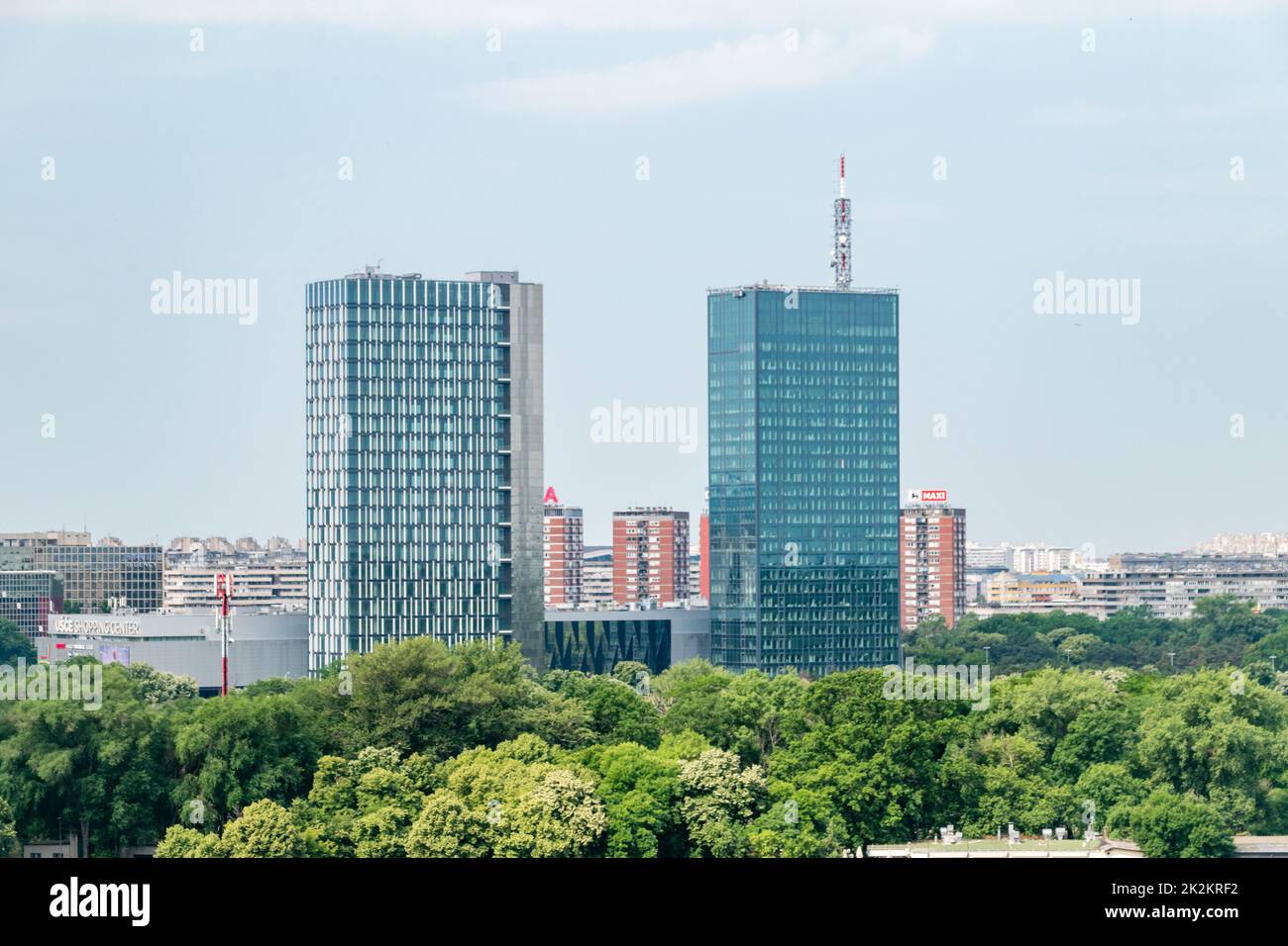 Belgrade, Serbia - June 7, 2022: Towers on USCE. Stock Photo