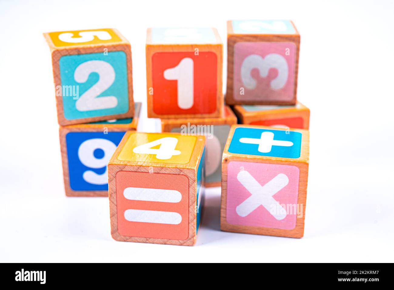 Math number colorful on white background, education study mathematics ...
