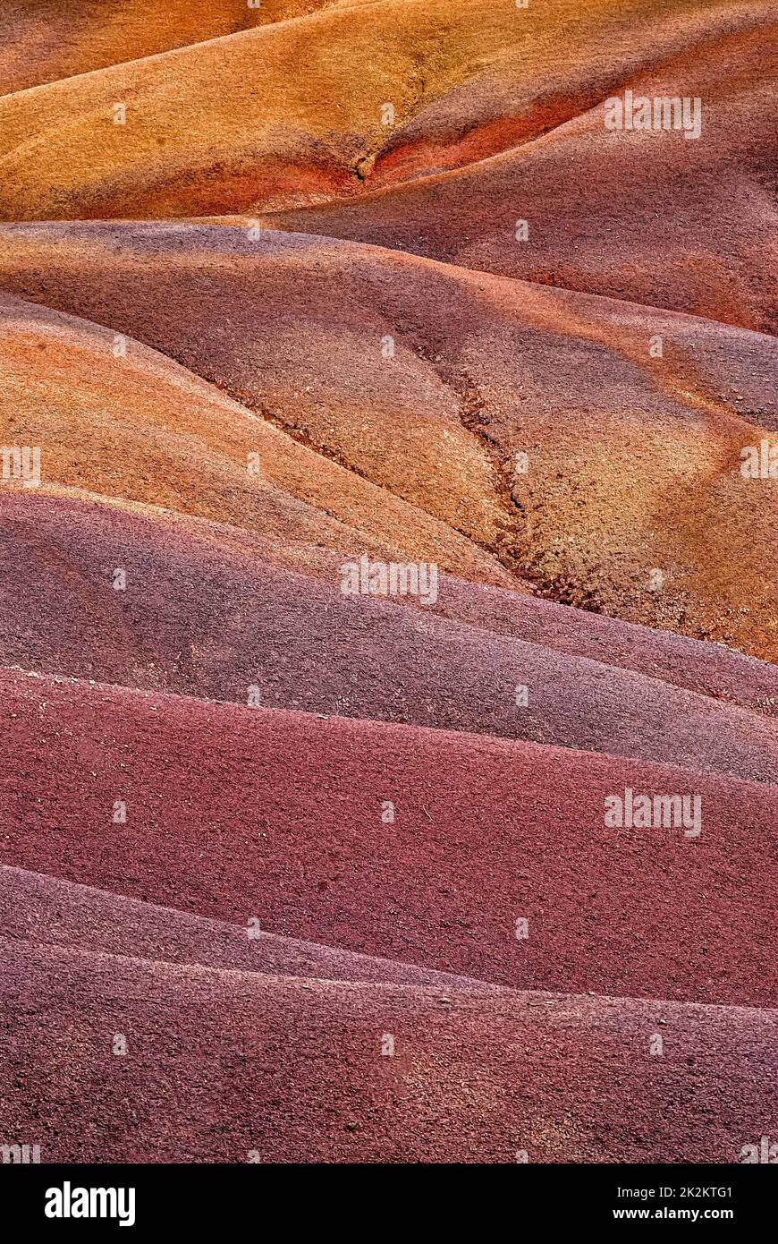Coloured Earth Hills of Chamarel on the island of Mauritius. Stock Photo