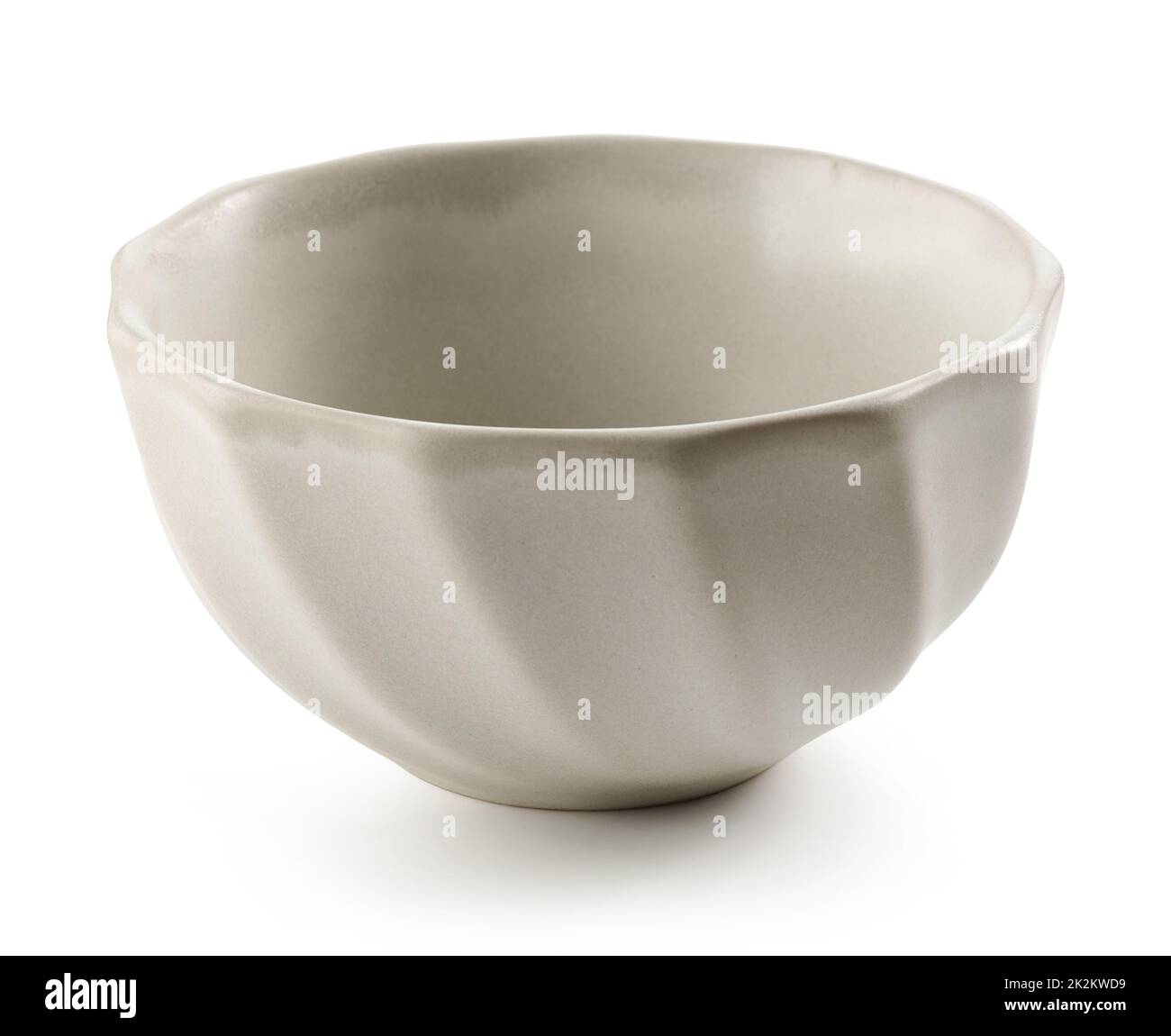 empty ceramic bowl isolated on white background Stock Photo