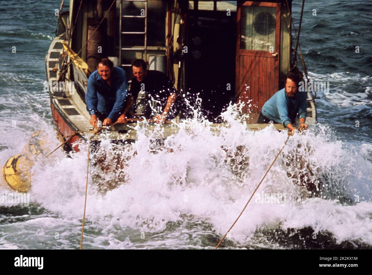 Jaws  Year: 1975 USA Robert Shaw, Roy Scheider, Richard Dreyfuss Director: Steven Spielberg Stock Photo