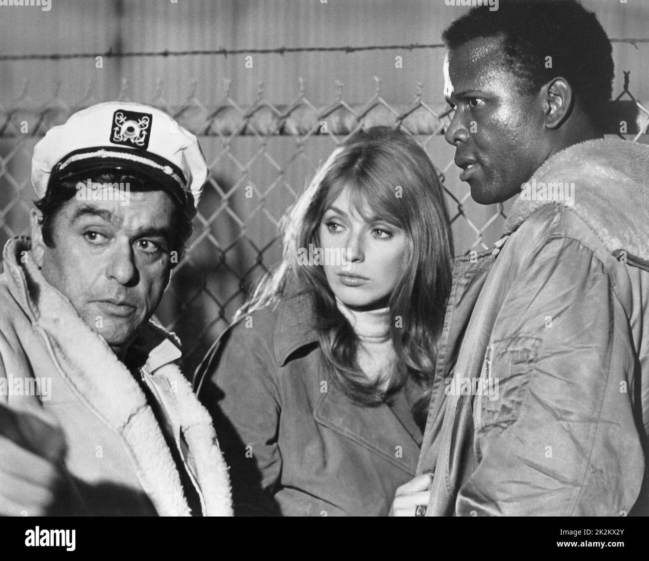 The Lost Man USA, 1969  Director Robert Alan Aurthur with actors Sidney Poitiers and Joanna Shimkus. Shooting picture Stock Photo