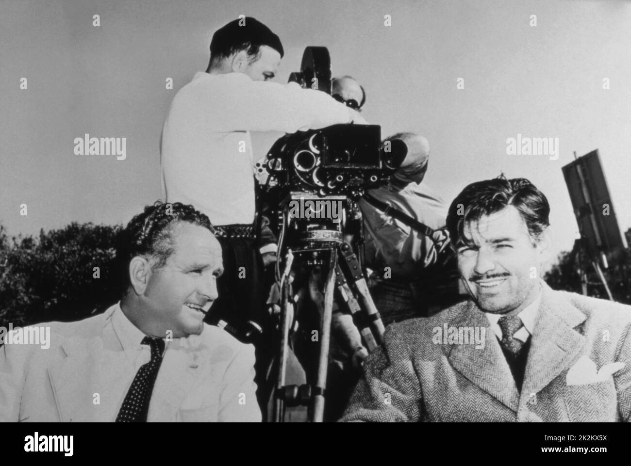 Clark Gable and director Frank Borzage on the set. Strange Cargo USA, 1940 Stock Photo