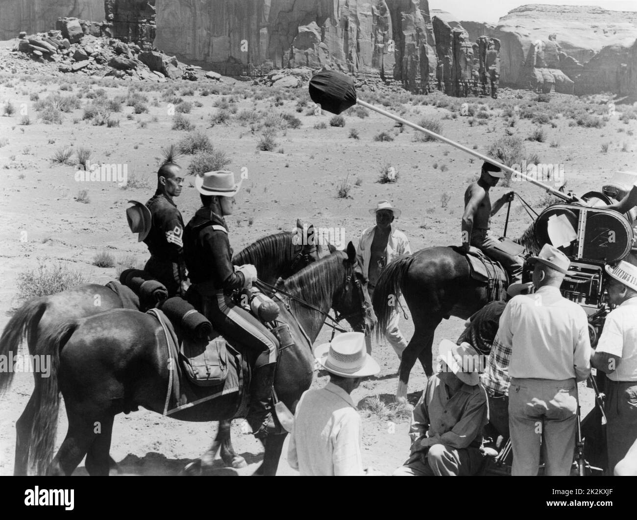 Sergeant Rutledge Year: 1960 - USA Director : John Ford Jeffrey Hunter, John Ford Shooting Picture Stock Photo