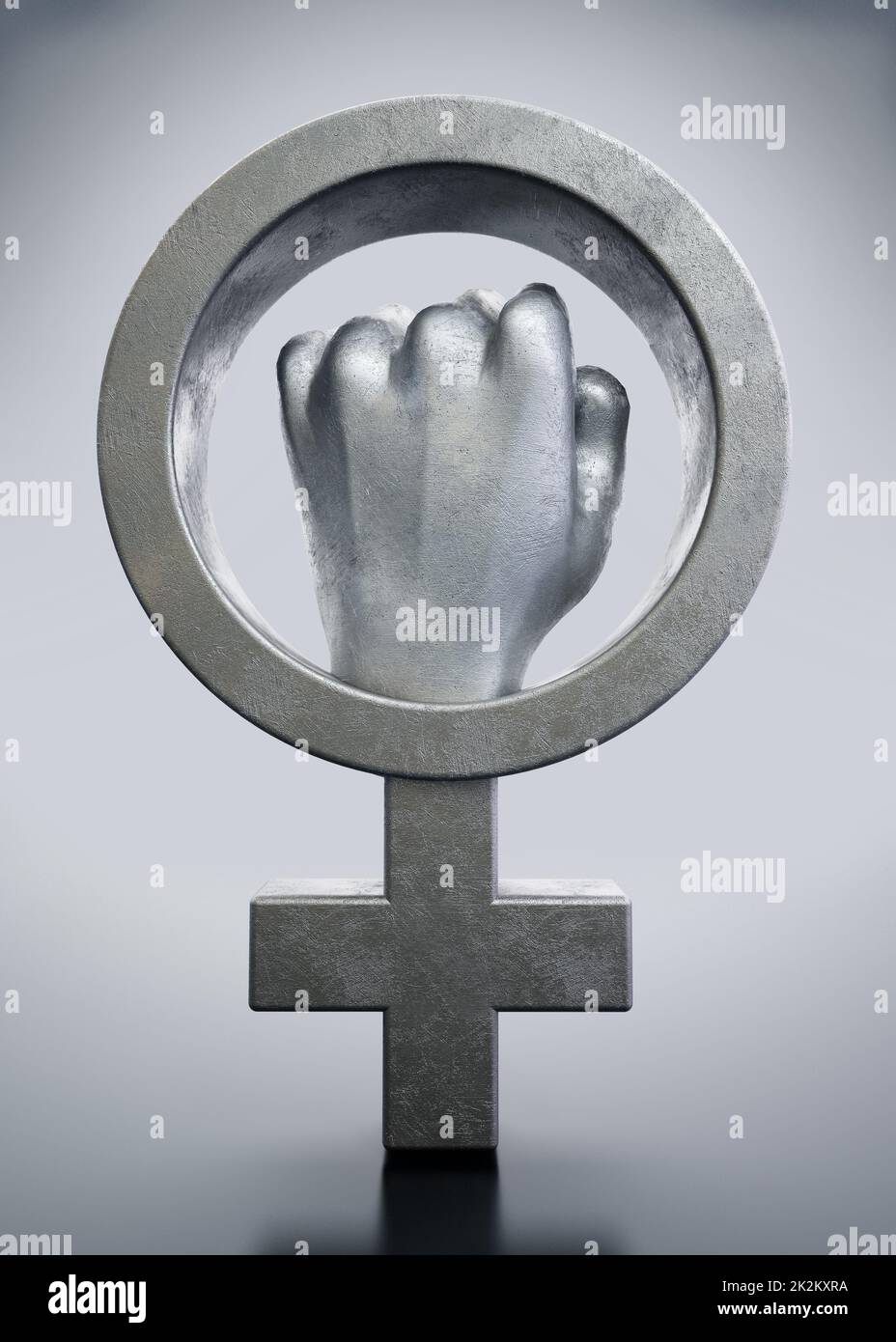 Iron fist inside the female symbol. 3D illustration Stock Photo Alamy