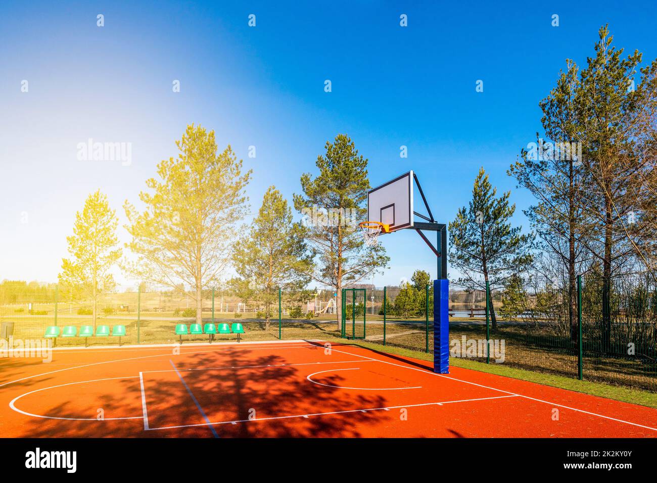 Public basketball court Stock Photo