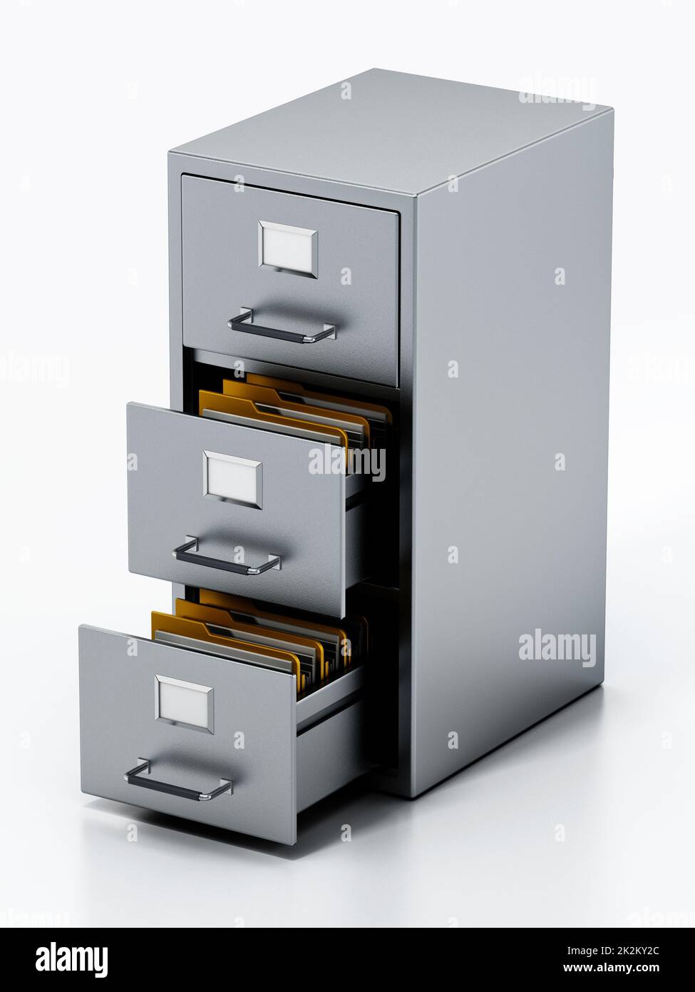 File cabinet isolated on white background. 3D illustration Stock Photo