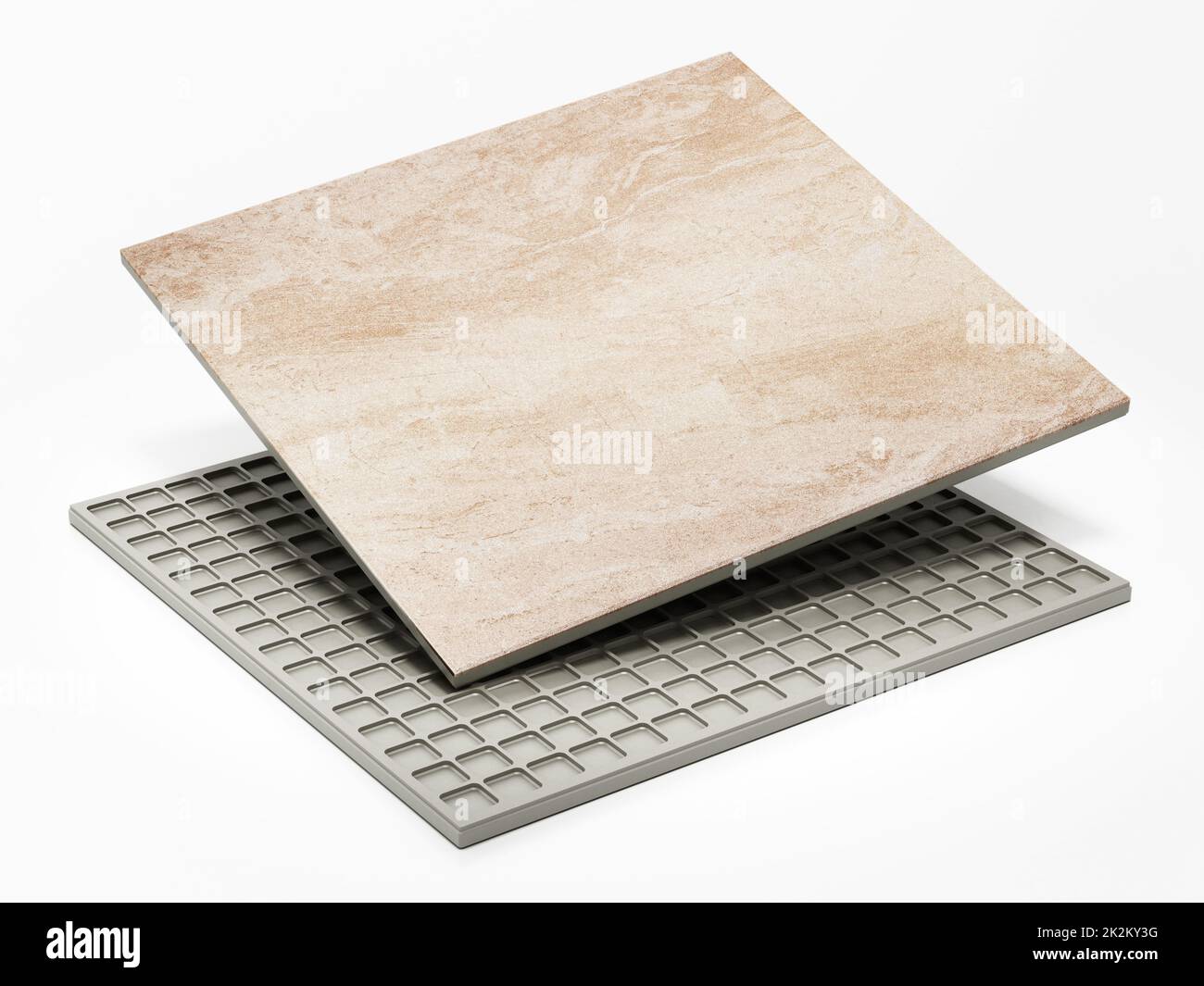 Bathroom tile isolated on white background. 3D illustration Stock Photo