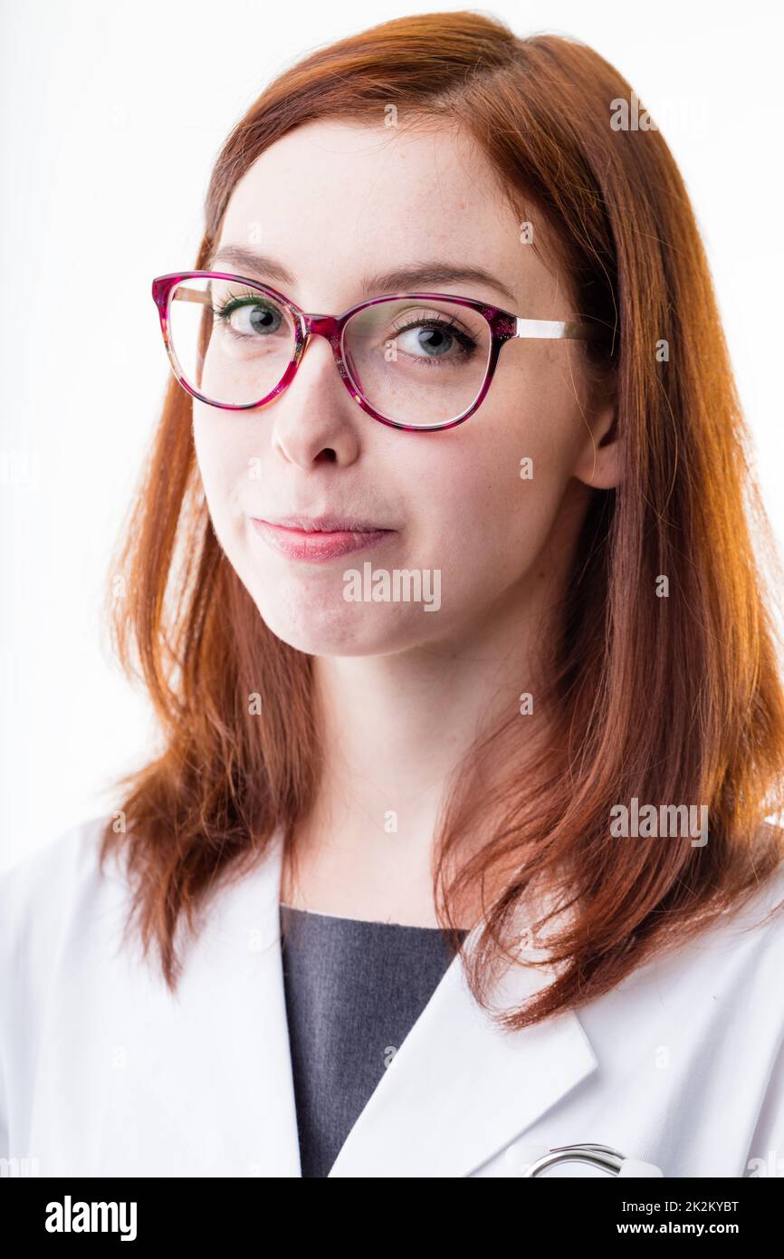 your doctor's gentle scold look is so sweet Stock Photo