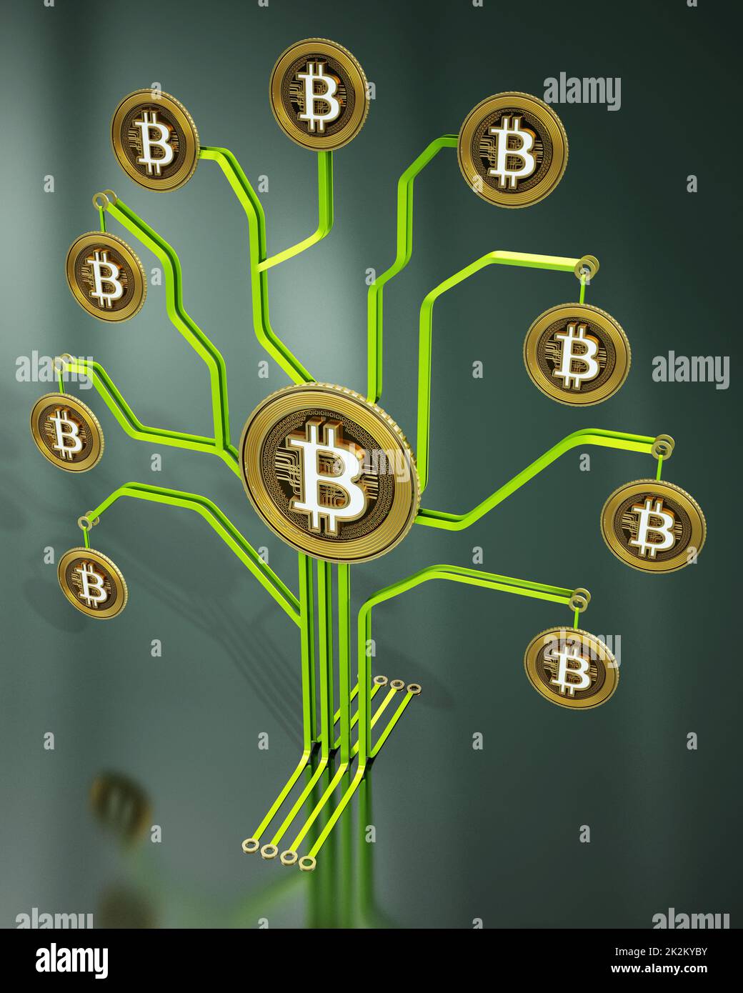 Bitcoin coin on green leaf isolated on white. Concept of mining  cryptocurrencies using green renewable energy to protect environment Stock  Photo - Alamy