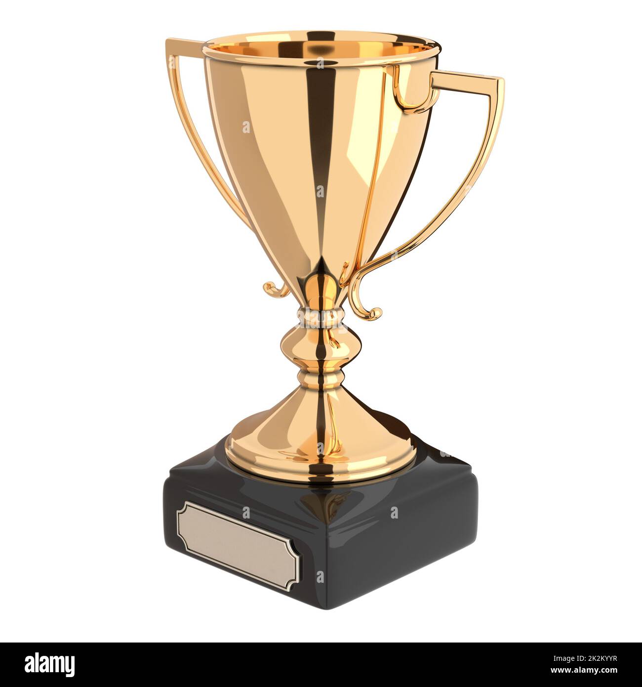 Golden trophy cup isolated on white background 3D illustration Stock ...