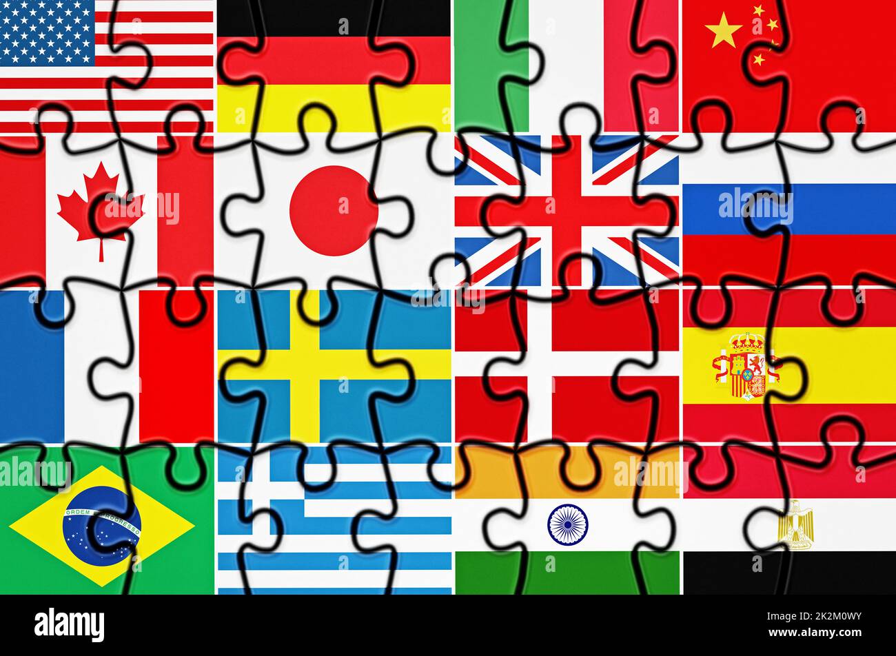 world flag puzzle