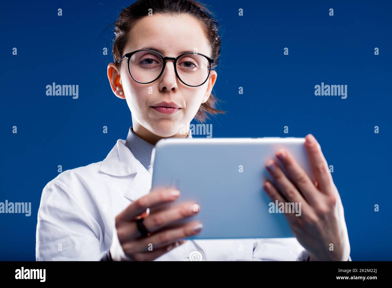 experienced and stern medical doctor Stock Photo