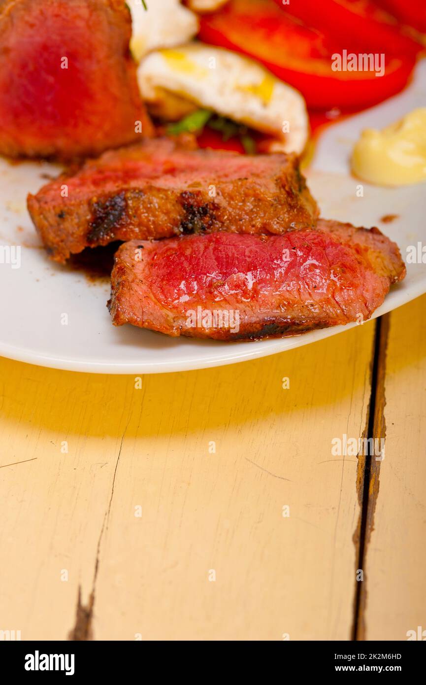 beef filet mignon grilled with vegetables Stock Photo Alamy