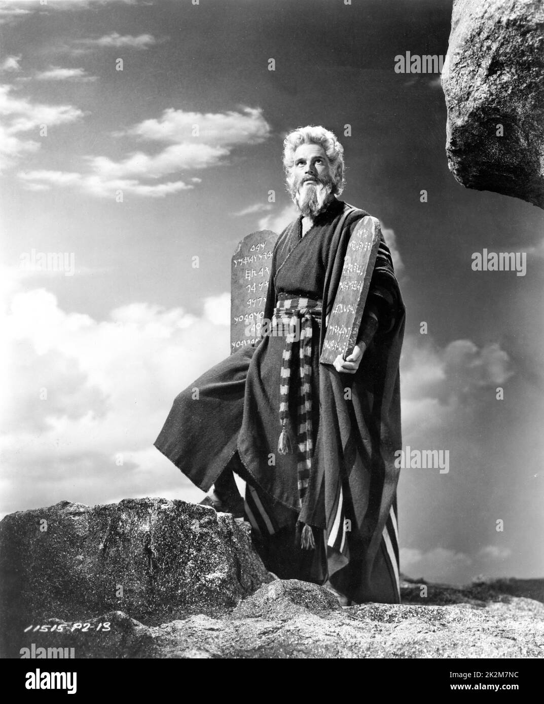 CHARLTON HESTON Portrait as Moses in THE TEN COMMANDMENTS 1956 director CECIL B. DeMILLE Motion Pictures Associates / Paramount Pictures Stock Photo